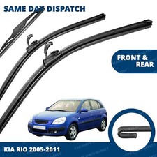 Front/Rear Windscreen 22" 16" 14" Flat Aero Wiper Blades for Kia Rio 05-11