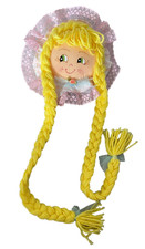 Doll Face Hair Clip Bow Holder Organizer - Hand Painted Face- Blonde- Handmade