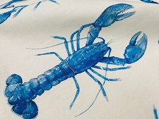 Blue Lobster Print Fabric