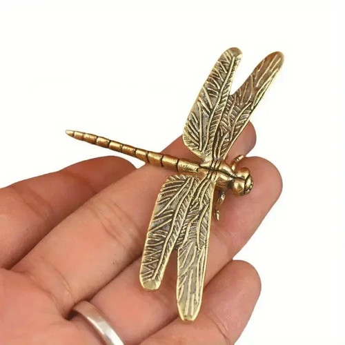 Brass dragonfly figurine - dragonfly,