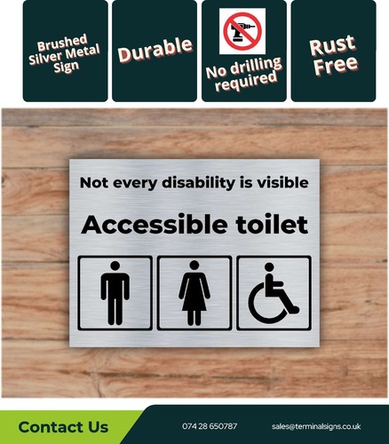 Toilet door aluminium sign - toilet,