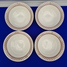 Adams Ironstone Sharon Rimmed Cereal Bowl x 4 1960s