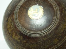 Lignum Vitae Bowl By Thomas Taylor Glasgow L7606. Number 3 Bias. LOT 1