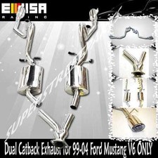 EMUSA Catback Exhaust System w/ Dual Tips for 99-04 Ford Mustang 3.8L V6