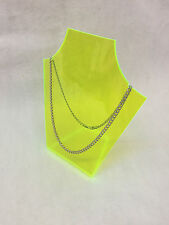 PERSPEX FLUORESCENT GREEN ACRYLIC FORMED NECKLACE JEWELLERY STAND DISPLAY NEW