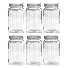 6x Tala 1250ml Glass Jar Dry