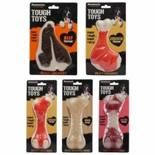 Rosewood Dog Chew Toy Super Tough & Tasty Flavours Chicken Wood Bone Bacon Steak