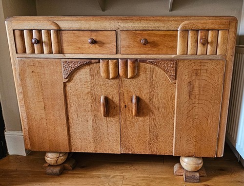 Art deco solid oak sideboard - art,