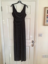 black and silver lurex long evening dress. debut, size 12.