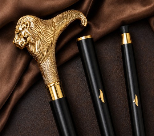 Vintage style gold lion - gold,