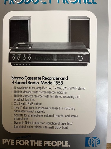 Pye 1558 stereo cassette - 1558,