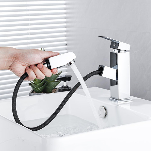 Pull out bathroom - out, taps