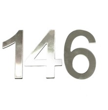 Stick-On House Numbers - No 146 - Stainless Steel - 10cm - Door, Fence, Gate
