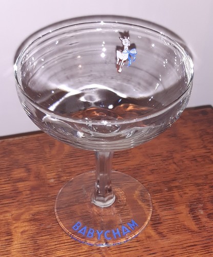 Vintage babycham glass white - glass,