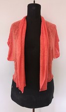 OSKA coral lagenlook arty quirky linen shrug cardigan size I