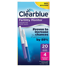 20 Clearblue Advanced Fertility Monitor Sticks Refill + 4 Pregnancy Test Kits