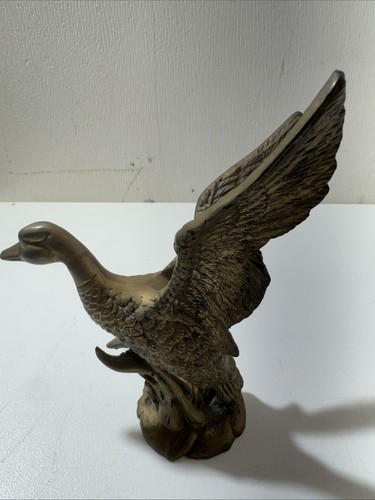 Vintage brass flying - flying, duck