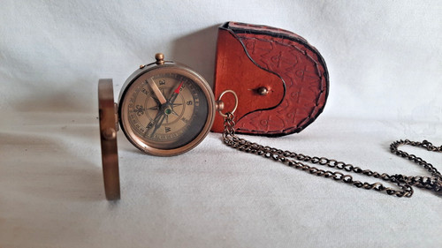 Engraved brass compass a - compass, on