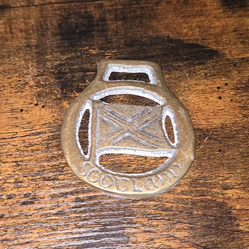 Rare horse brass medallion - ,