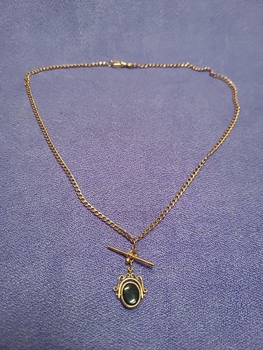 9ct gold onyx bloodstone fob - 9ct,