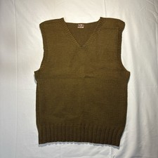 True Vintage Handknit 40s 50s WW2 Sweater Vest American Red Cross Green  S/M