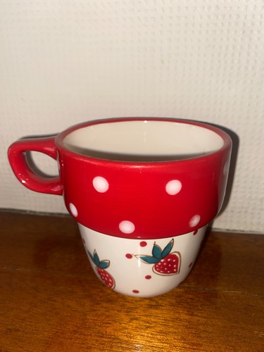 Stacking mug red - polka, dot