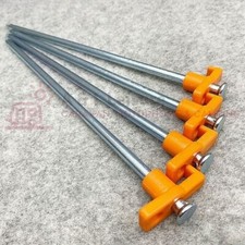 4 x Hard Ground Steel Rock Pegs Hi-Viz 25cm Awning, Tent, Awning - 6009955