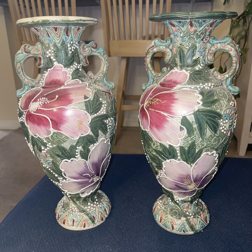 Pair japanese satsuma clay - satsuma,