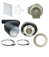 LED Light Inline Extractor Kit 100mm 4" Bathroom Fan