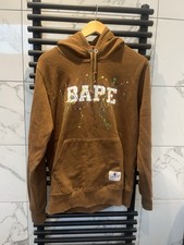 Brown bape paint splatter hoodie