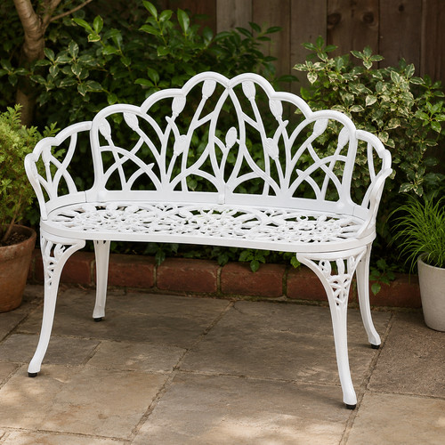 Garden bench seater - bench, white