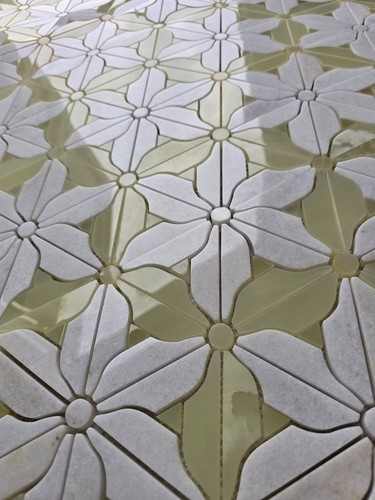 Floral mosaic wall - floral, tiles