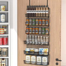 6-Tier Spice Rack Organizer with Door Hook, Wall Mounted & over the Door Spice R