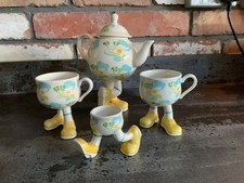 Carlton Ware Walking Ware Lustre Pottery 1978 Caribbean teapot 2cups and eggcup