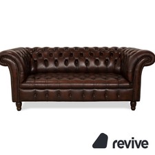Chesterfield Leather Two Seater Braun By Wilmowsky Sofa Couch