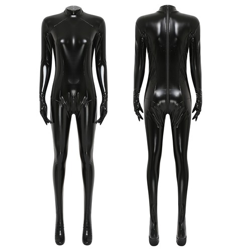 Women sexy latex catsuit wet - latex,