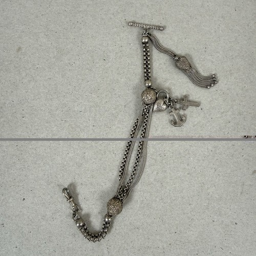 Victorian silver tone albert - silver,