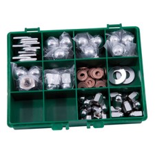 JAGUAR E TYPE ENGINE CYLINDER HEAD CHROME HARDWARE KIT NUTS WASHERS CR1050