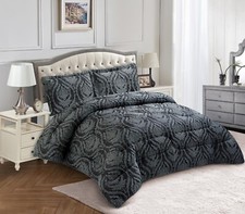 Bedspread Quilted Throw Comforter Floral Jacquard Bedding Set with Pillow Shams