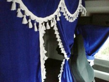 TRUCK CURTAINS FULL SET- BLUE/WHITE  DAF SCANIA VOLVO MAN MERCEDES IVECO RENAULT