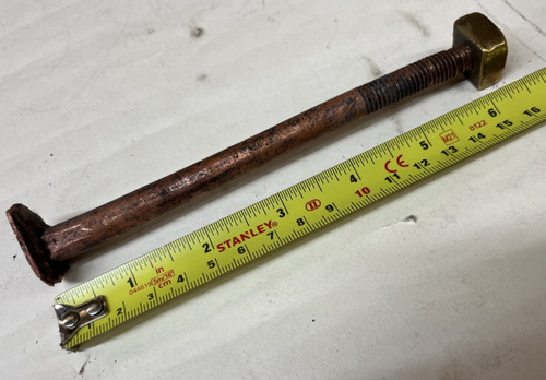 Old copper boat - bolt, with