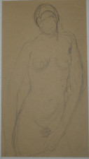 Georges Chesneau - Nu Academique - Pencil Drawing - Woman Facing - CURIOSA
