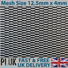 DIFFERENT SIZE Sheets of Expanded Aluminium Black Metal Mesh Size 12.5mm x 4mm