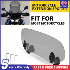 Motorbike Motorcycle Clip On Windshield Wind Screen Deflector Extension Spoiler