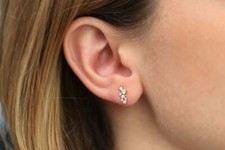 Diamond stud pair earrings ear