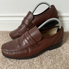 Clarks Men’s Slip on Brown Shoes Smart Formal Extra Wide UK 7 Work Wedding