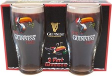 Guinness Christmas Toucan 2 Pint Glass Pack
