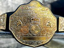 WCW BIG GOLD WORLD HEAVYWEGHT CHAMPIONSHIP BELT WRESTLING REPLICA TITLE 6MM ZINC