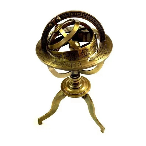 Vintage brass armillary sphere - armillary,