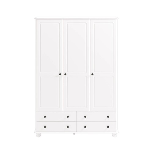 White door triple wardrobe - white,